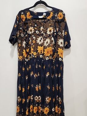 Olivia Floral Maxi Dress in Floral Blue and Yellow